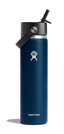 Thermosfles Hydro Flask Wide Mouth Flex Straw Cap Indigo 709 Ml