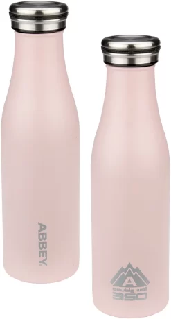 Thermosfles Abbey Dubbelwandig Victoria Licht Roze Zilver (0,45L)