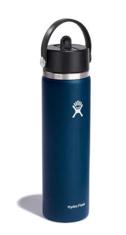Thermosfles Hydro Flask Wide Mouth Flex Straw Cap Indigo 709 Ml -Kortingswinkel voor buitenkeukens 3 w24bfs464 indigo angled