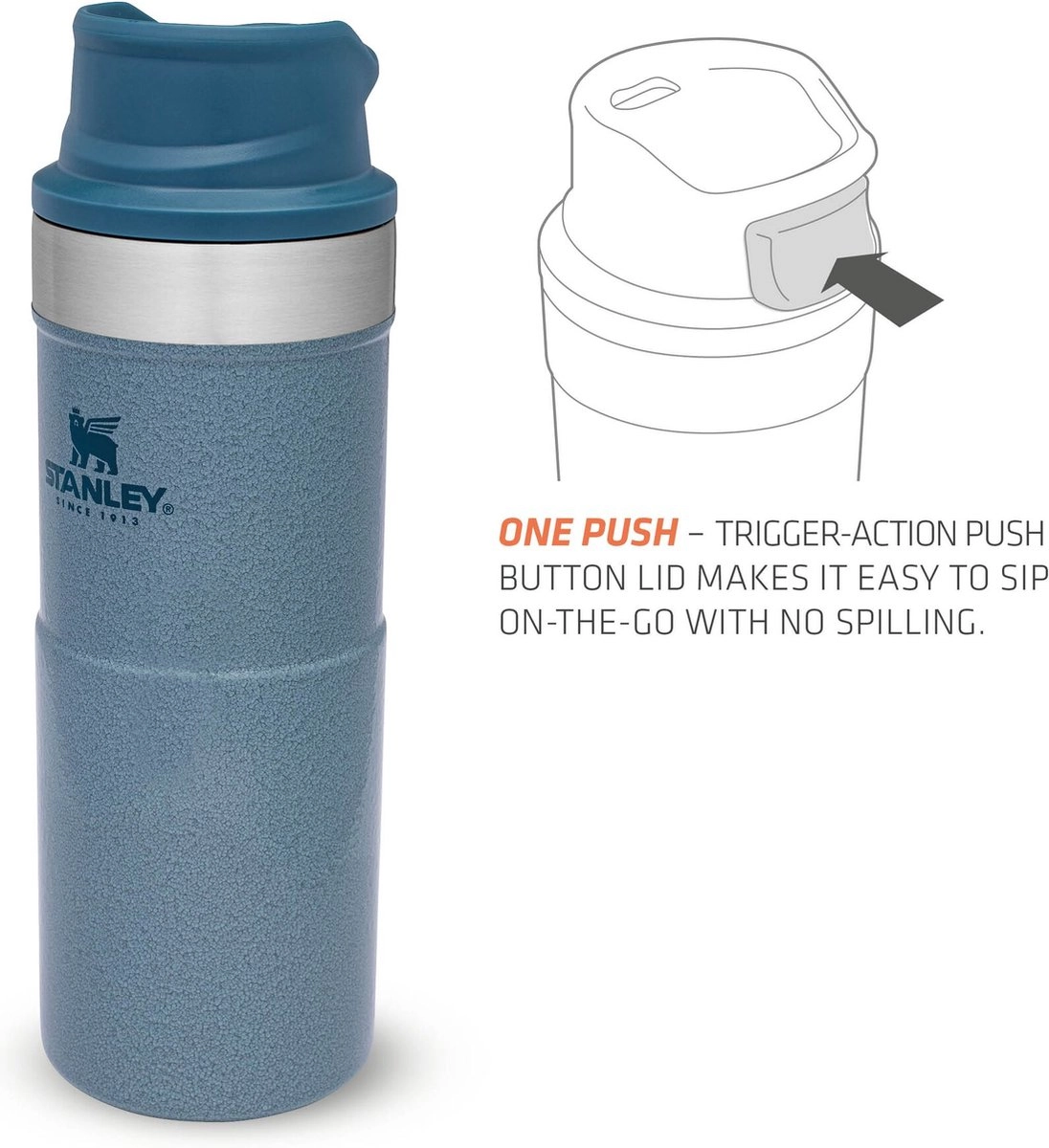 Thermosbeker Stanley The Trigger Action Travel Mug Hammertone Ice 0,35L 4 Thermosbeker Stanley The Trigger Action Travel Mug Hammertone Ice 0,35L - Image 4