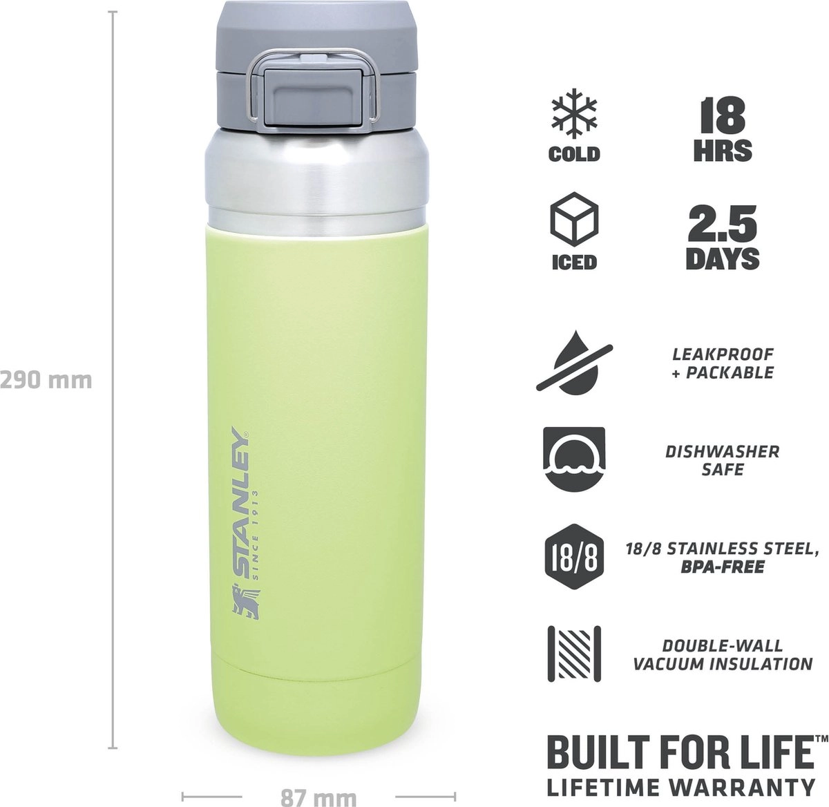 Thermosbeker Stanley The Quick Flip Citron 1,06L 5 Thermosbeker Stanley The Quick Flip Citron 1,06L - Image 5